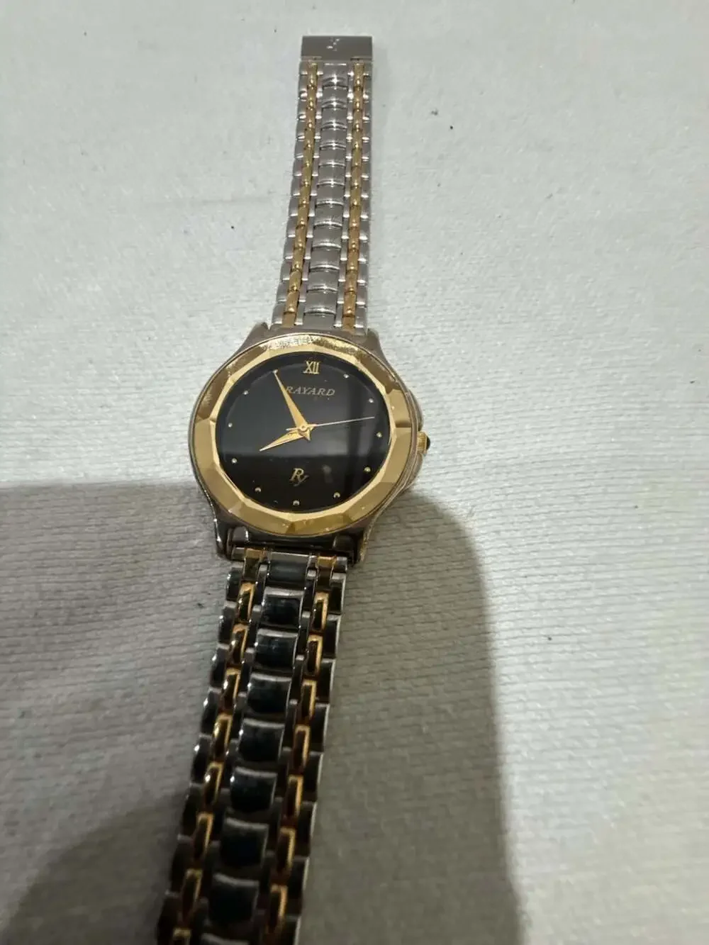 Rayard Quartz Two-Tone Stainless Steel Wrist Watch with Black Dial